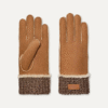 Handschoen met gebreide manchet van schapenvacht