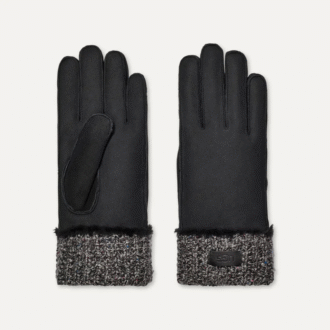 Handschoen met gebreide manchet van schapenvacht