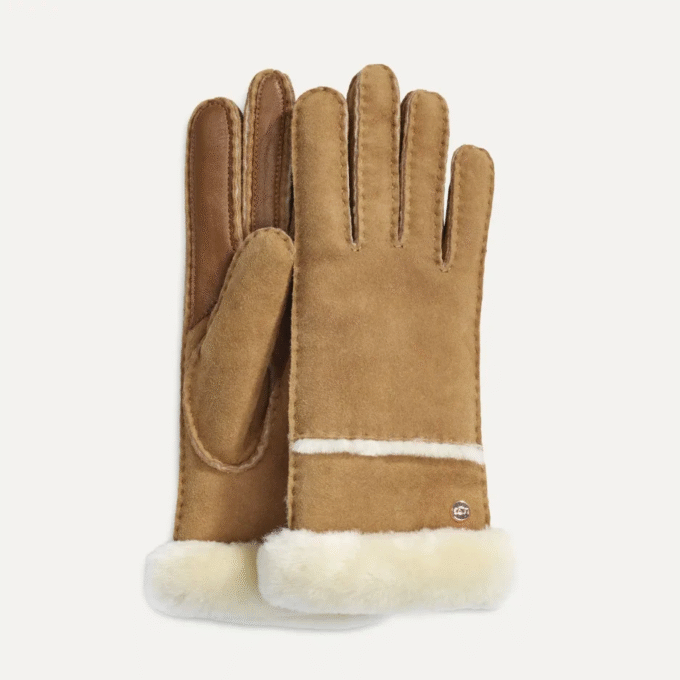 Handschoen met schapenvachtnaad