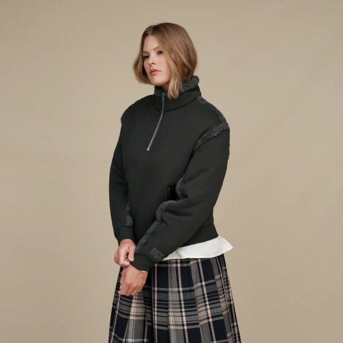 Lydi Bonded Fleece Halve Rits