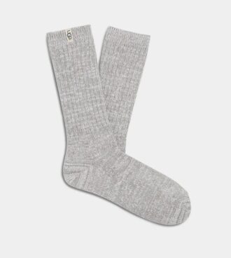Ribgebreide slouchy crew sok
